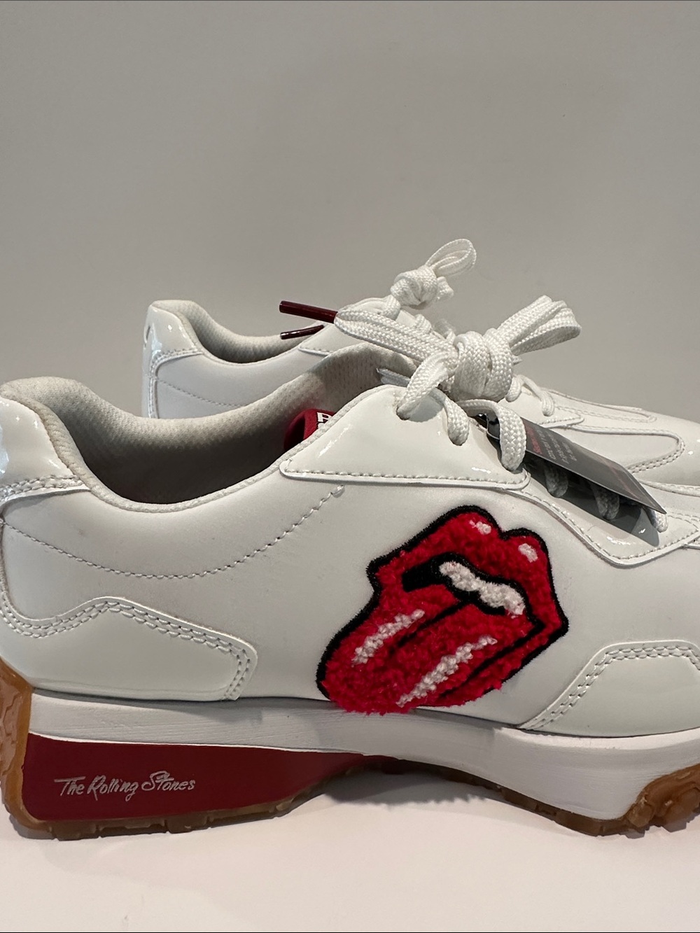 NWT Sketchers X Rolling Stones Red & White Iconic Rock N Roll Sneakers Size 8.5